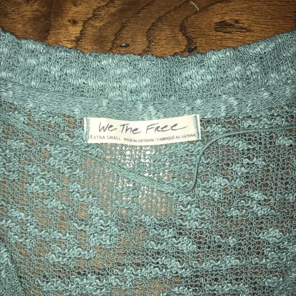 Free People NWT - Oversized Blue Boho Sweater xs